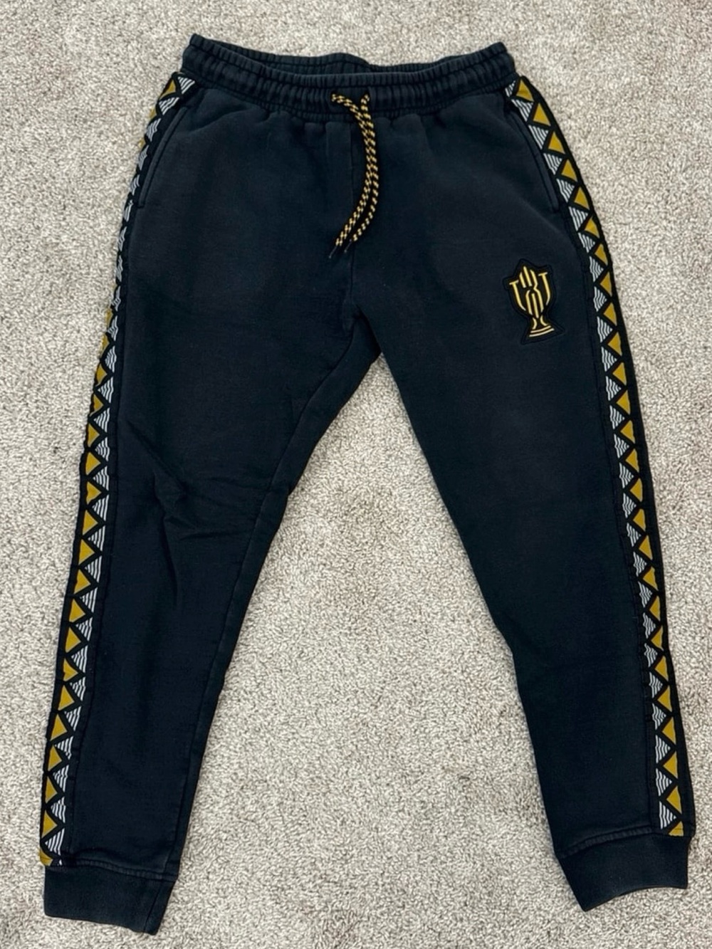 Mitchell & Ness X Trophy Room Black Sweatpants with Yellow Accent